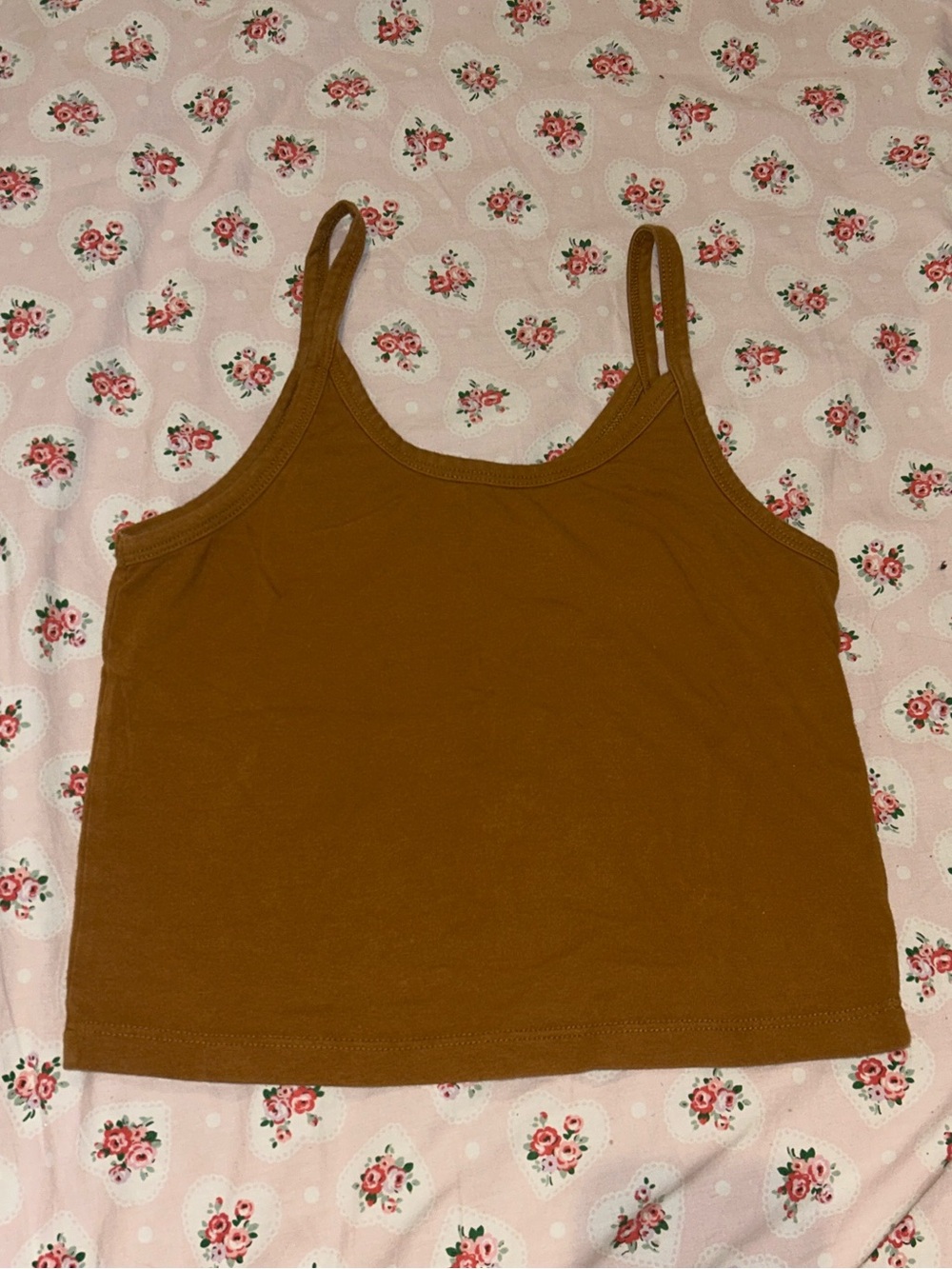 ARQ Organic Cotton Crop Tank | L | Golden Brown/Discontinued Colorway